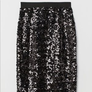 NWT H&M Sequin Midi Skirt Sz 0